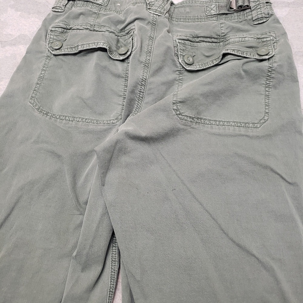 American Eagle Pants Womens 6 Long Green Stove Pipe Wide Leg Pockets Preppy - Picture 11 of 12